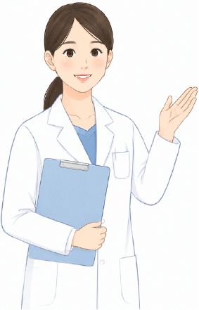 案内する女性医師のイラスト